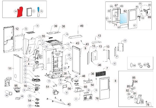 Onderdelen tekening Innofire Chip plus
