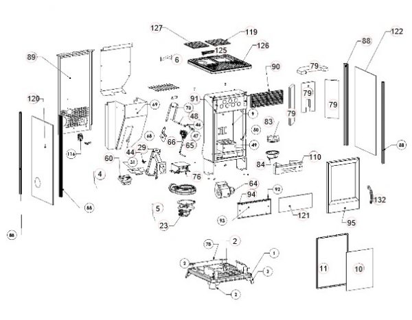 Onderdelen tekening Innofire Ginny 8 kw post
