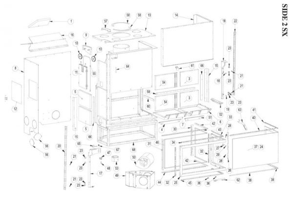 Onderdelen tekening Edilkamin inbouwhaard op hout - Side 2