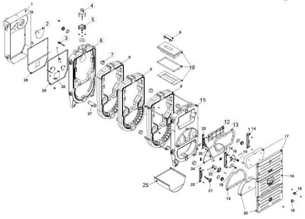 Onderdelen tekening Edilkamin Power 33