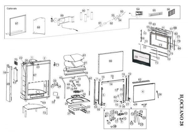 Onderdelen tekening Edilkamin H2oceano 28